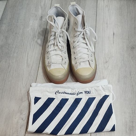 Converse High-Top Sneakers - White and Tan - Picture 1 of 8